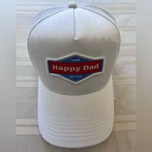 Happy Dad Hard Seltzer White Trucker Hat NEW Unisex Snapback Cap